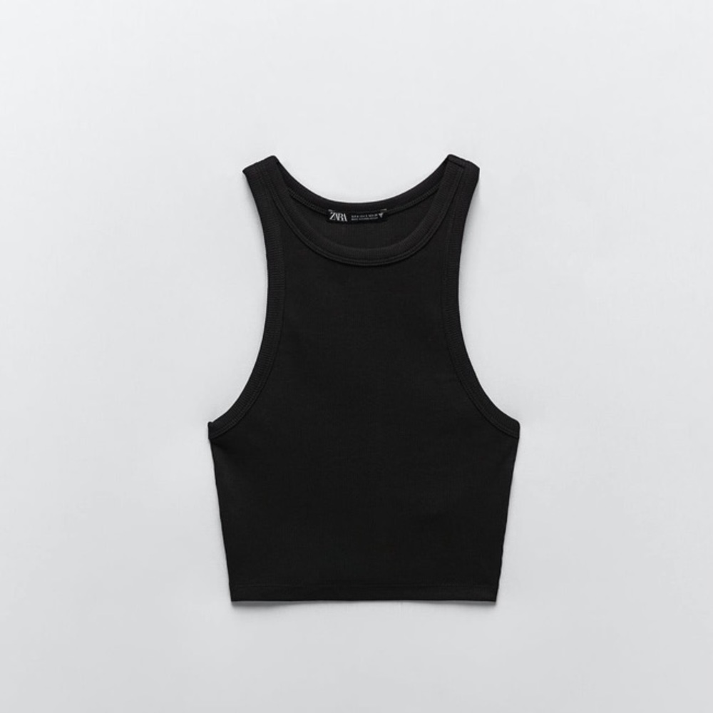 Black Zara Ribbed Top